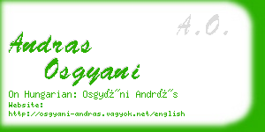 andras osgyani business card